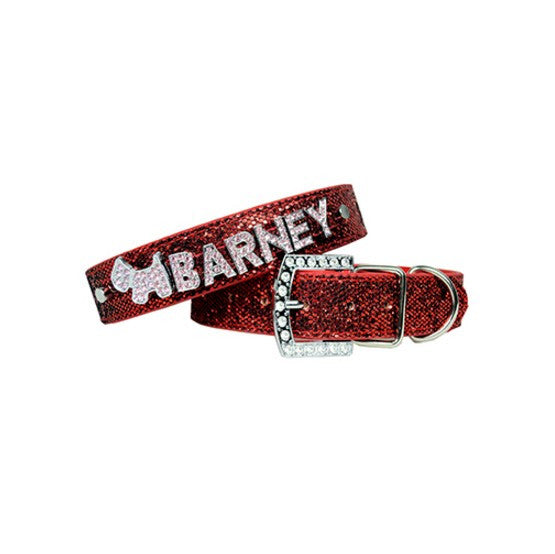 PU Leather Bling Personalized Dog Collar