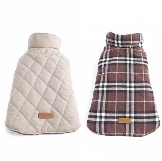Warm Plaid Winter Dog Coats